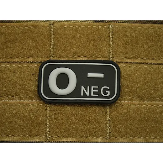 Patch označenie krvnej skupiny, 0- NEG - čierny