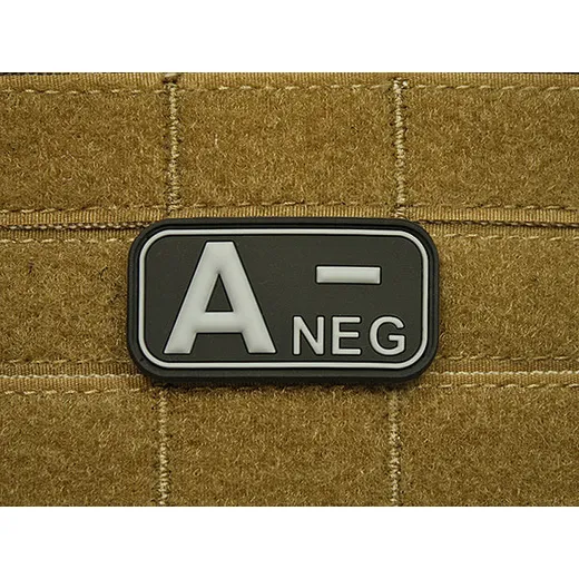 Patch označenie krvnej skupiny, A- NEG - čierny