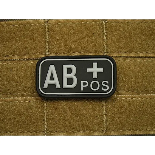 Patch označenie krvnej skupiny, AB+ POS - čierny