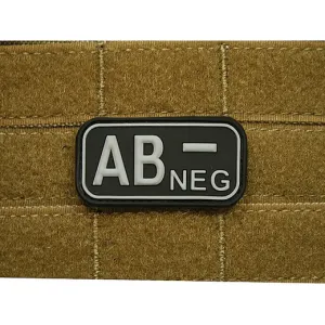 Patch označenie krvnej skupiny, AB- NEG - čierny
