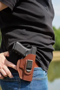 Puzdro opaskové kožené FALCO Multifit IWB/OWB AM02-2215 pravé - hnedé