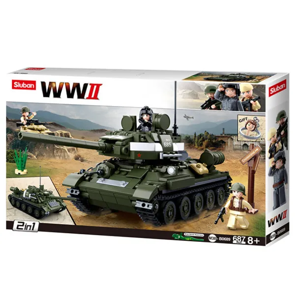 Stavebnica SLUBAN M38-B0689 WW2 Tank 2v1