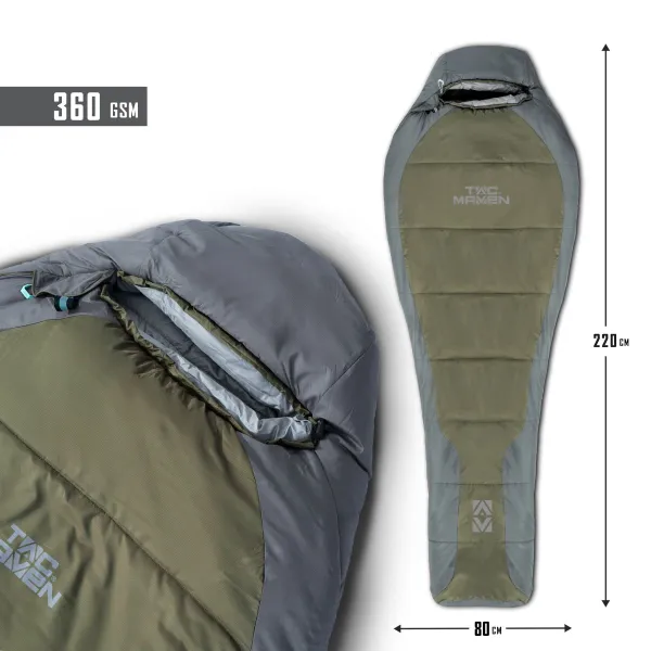 Spacák PENTAGON Mummy Sleeping Bag 360gr/m2 - cinder grey
