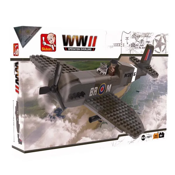 Stavebnica SLUBAN M38-413248 Supermarine Spitfire WWII stíhačka