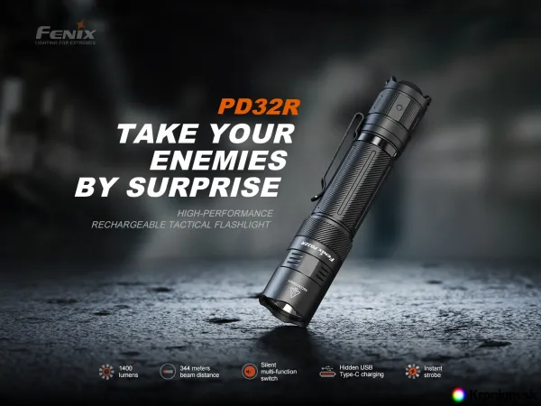 Svietidlo taktické FENIX PD32R nabíjateľné