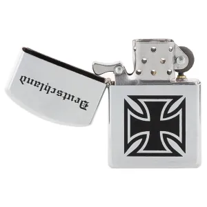 Zapaľovač benzínový MFH 24083Q Deutchland - strieborný