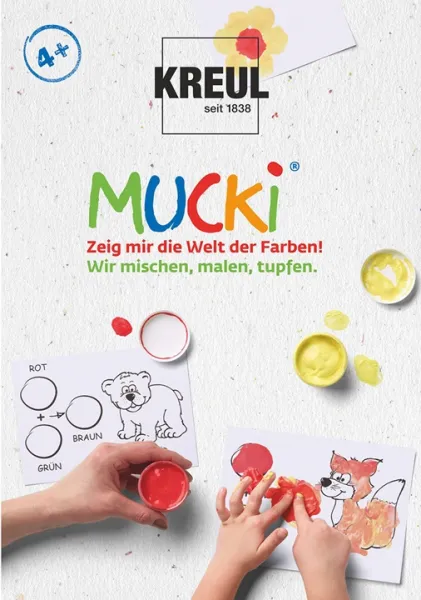 Sada prstových farieb MUCKI - Maľujme - miešajme - razítkujme