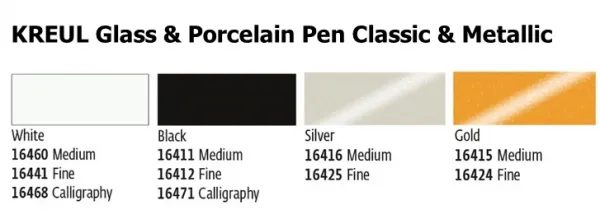 Sada popisovačov na sklo a porcelán KREUL Glamour - 4 ks
