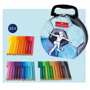 Faber-Castell popisovače s klipom Futbalový kufrík 33 ks