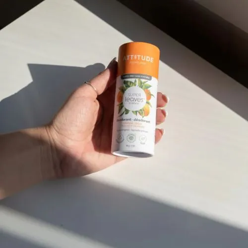 Prírodný tuhý dezodorant ATTITUDE Super leaves  - pomarančové listy 85g