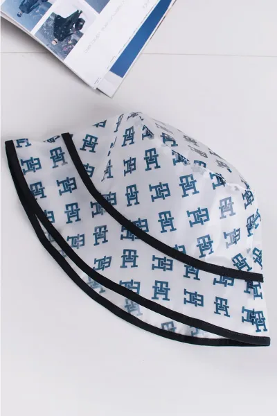 Modro-biely klobúk TH Monogram Water Repellent Bucket Hat