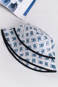 Modro-biely klobúk TH Monogram Water Repellent Bucket Hat
