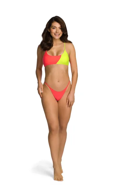 Neónovo koralová plavková bralette podprsenka Relleciga Neon Coral