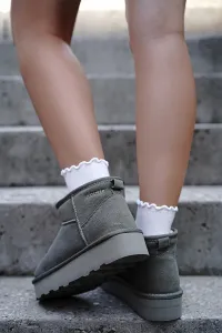Khaki kožené snehule 5-26352