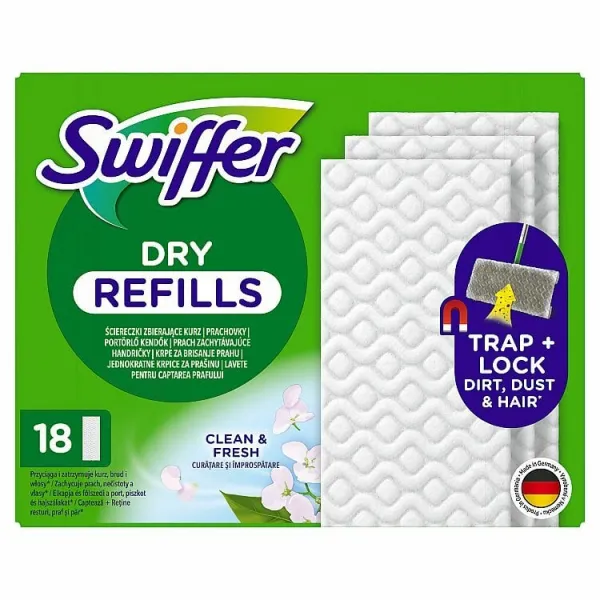 Swiffer Náhradné Suché Handričky 18 Zozbierajú, Zachytia A Uzamknú Prach