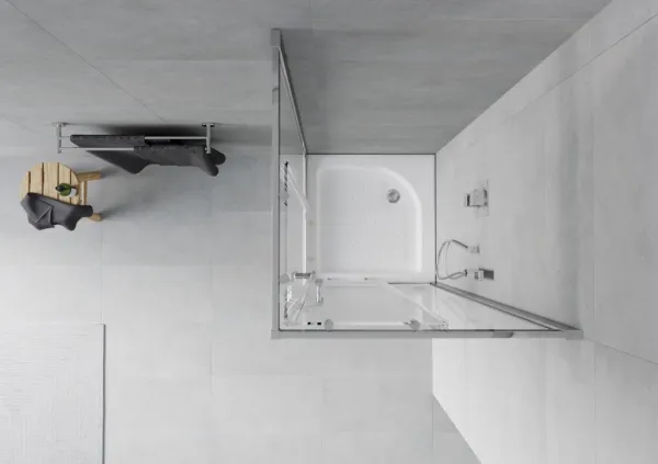 MEXEN/S - Rio štvorcový sprchovací kút 70 x 70, transparent, chróm + vanička Rio 860-070-070-01-00-4510