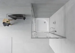 MEXEN/S - Rio štvorcový sprchovací kút 70 x 70, transparent, chróm + vanička Rio 860-070-070-01-00-4510