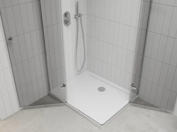 MEXEN/S - Roma Duo sprchovací kút 80x70, transparent, chróm + vanička so sifónom 854-080-070-01-02-4010
