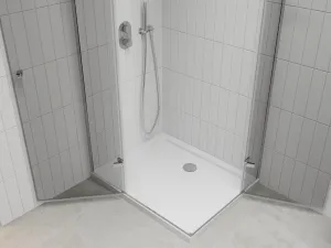 MEXEN/S - Roma Duo sprchovací kút 80x70, transparent, chróm + vanička so sifónom 854-080-070-01-02-4010