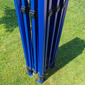 BRIMO Výstavný stan 3x4,5 m (45 mm oceľ) | Rýchla montáž, dlhá životnosť - bez 3 stien - Modrá 30