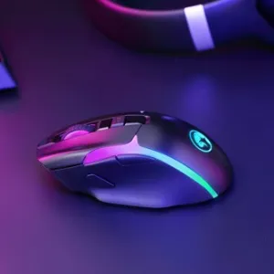 Marvo Myš M729W, 4800DPI, 2.4 [GHz], optika, 7tl., bezdrátová, černá, 1 ks vestavěná baterie, herní, podsvícená