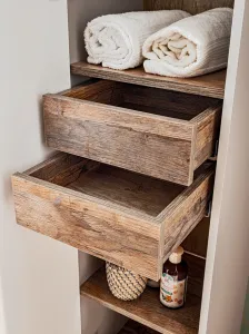 Comad Koupelnová sestava SantaFe s deskou, umyvadly, zrcadly a skříňkami 180 cm taupe/dub santa fe vintage