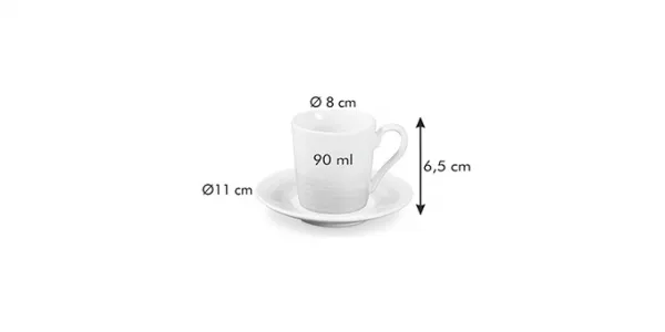 Šálka na espresso s podšálkou myCOFFEE, 6 ks, Pastels 1bal.