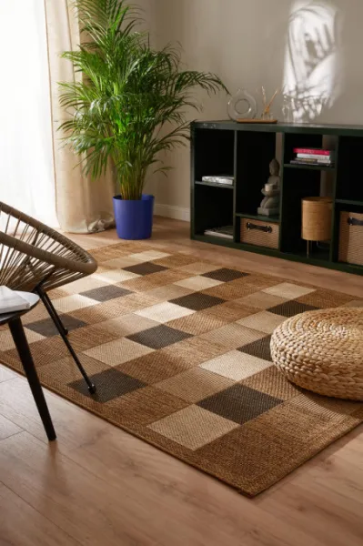 Koberec Adana Chess Beige