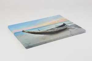 Nástenná maľba Loď na pláži, LED s časovačom, 30 x 40 cm