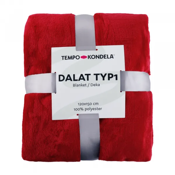 TEMPO-KONDELA DALAT TYP 1, plyšová deka, červená, 120x150 cm