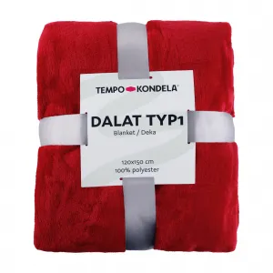 TEMPO-KONDELA DALAT TYP 1, plyšová deka, červená, 120x150 cm