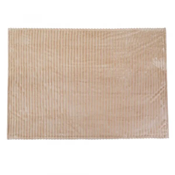 Plyšová pruhovaná deka, hnedosivá Taupe, 150x200, ORVIN