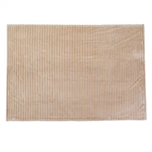 Plyšová pruhovaná deka, hnedosivá Taupe, 150x200, ORVIN