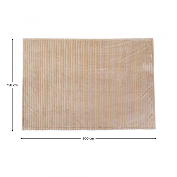 Plyšová pruhovaná deka, hnedosivá Taupe, 150x200, ORVIN