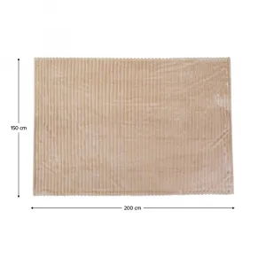 Plyšová pruhovaná deka, hnedosivá Taupe, 150x200, ORVIN