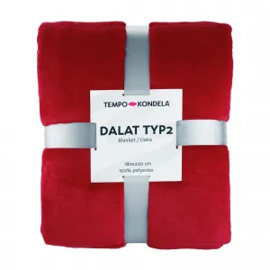 TEMPO-KONDELA DALAT TYP 2, plyšová deka, červená, 180x220 cm