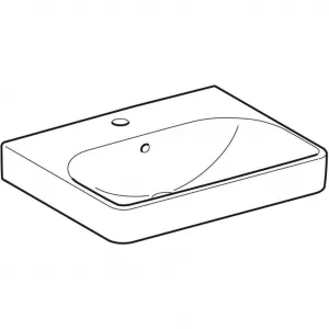GEBERIT - Smyle Square Umývadlo, 55x44 cm, s prepadom, otvor na batériu, biela 500.259.01.1