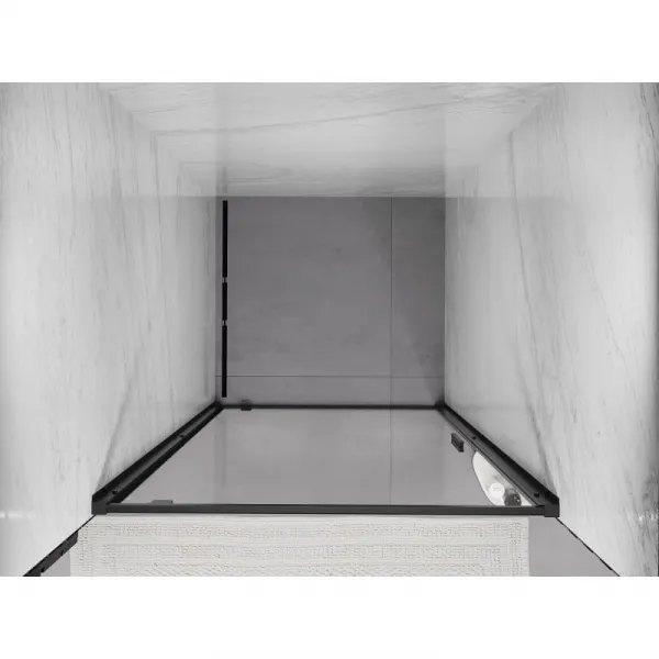 MEXEN/S - Exo sprchové dvere krídlové 80, transparent, čierna - 8181-080-000-01-00 8181-080-000-70-00
