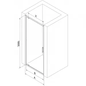 MEXEN/S - Exo sprchové dvere krídlové 100, transparent, chróm 8181-100-000-01-00