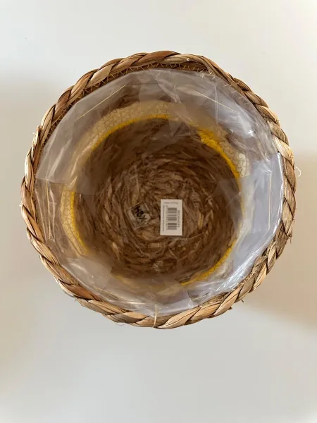 Weltbild Obal na květináč z mořské trávy, žlutý, sada 3 ks