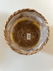Weltbild Obal na květináč z mořské trávy, žlutý, sada 3 ks