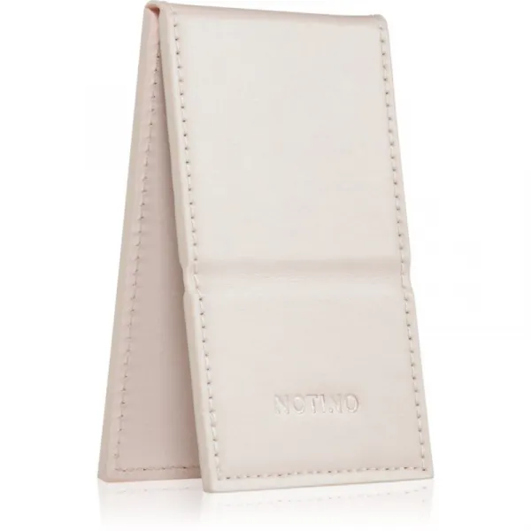 Notino Mirrors Compact Mirror kozmetické zrkadielko Leatherette Beige 1 ks