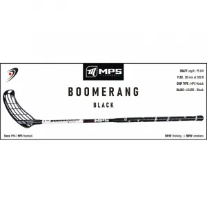 Florbalová hokejka MPS BOOMERANG Black White R
