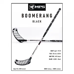 Florbalová hokejka MPS BOOMERANG Black White R