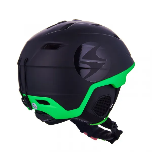 Lyžiarska prilba BLIZZARD Double ski helmet, black matt neon green, big logo