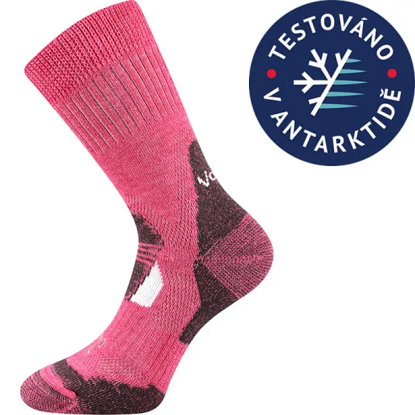 Dámske turistické ponožky VOXX 1 PACK-MERINO Stabil CLIMAYARN-pink