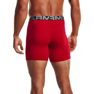 Pánske boxerky UNDER ARMOUR UA Charged Cotton 6in 3 Pack-RED