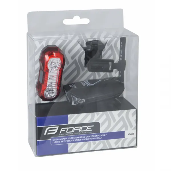 Svetlo na bicykel FORCE EXPRESS USB FRONT REAR