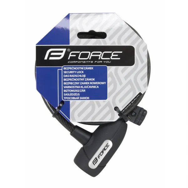 Zámok na bicykel FORCE F LUX SPIRAL 1500 10 HOLDER