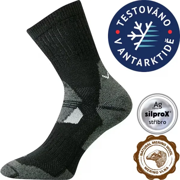 Turistické ponožky VOXX 1 PACK-Stabil CLIMAYARN-black